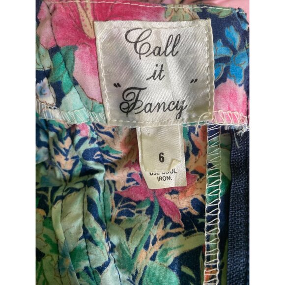 80's vintage Call it Fancy floral puff sleeve bow accent square dancing dress - Picture 10 of 11